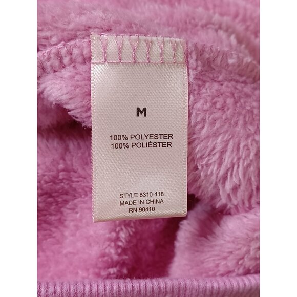 Juicy Couture Pink Fleece Sleepwear Set Size Medium Top & Bottom Pajamas - Picture 6 of 12